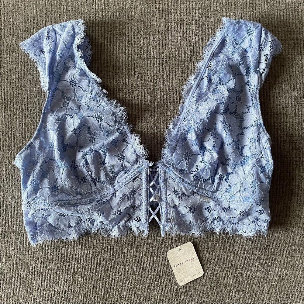 NWT Free People In The Clouds Longline Bralette Cornflower Blue - Picture 4 of 8